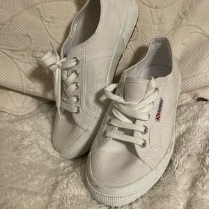 Superga White Canvas Sneakers size 38 (7.5 US) NWOT